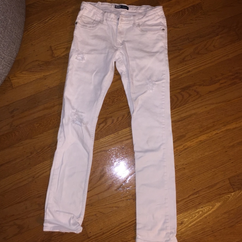 white ripped jeans